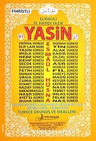 41 Yasin Fihristli (Büyük Boy) Kod:F015