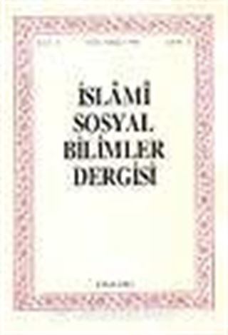 İslami Sosyal Bilimler Dergisi 1994 Cilt:2 Sayı:3