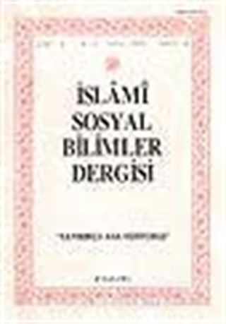 İslami Sosyal Bilimler Dergisi 1995 Cilt:3 Sayı:4