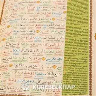 Rahle Boy Fihristli Kuranı Kerim Satıraltı Türkçe okunuşlu - Kelime Manalı ve Mealli (Beşli Meal) ( KOD: H-24)