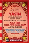 Yasin Mülk-Nebe-Secde-Fetih-Vakıa-Cuma ve Kısa Sureler Transkripsiyonlu Okunuşları ve Türkçe Mealleri ile Birlikte (Orta Boy) (Kod:Ayfa091)