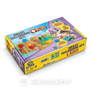 Dikkati Güçlendirme Seti Plus 3 Yaş (3 Kitap + Ahşap Materyaller)