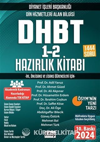 Diyanet İşleri Başkanlığı Din Hizmetleri Alan Bilgisi DHBT 1-2 Hazırlık Kitabı 2024