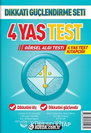 4 Yaş Test Görsel Algı Seti / 4 Yaş Test Kitapçığı