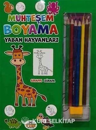 Muhteşem Boyama - Yaban Hayvanları + 6lı Boya Kalemi