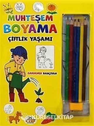 Muhteşem Boyama - Çiftlik Yaşamı + 6lı Boya Kalemi