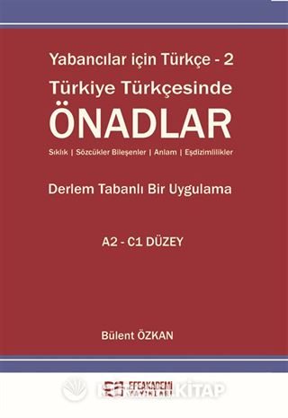Yabancılar İçin Türkçe / 2 Türkiye Türkçesinde Önadlar