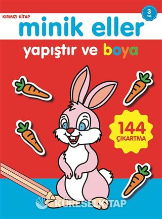 Yapıştır ve Boya / Minik Eller Kırmızı Kitap (3 Yaş)