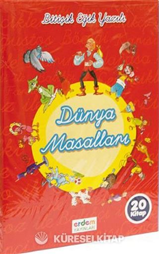 (20 Kitap Takım) Bitişik Eğik Yazılı Dünya Masalları